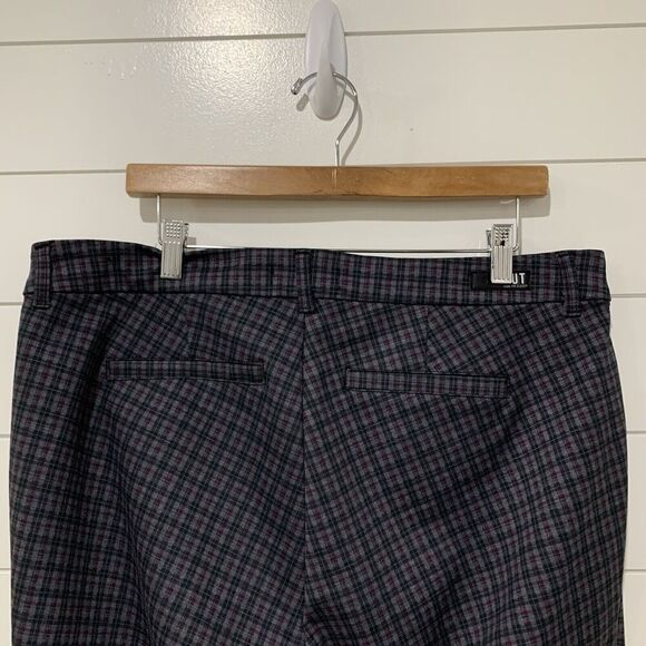 Kut from the Kloth | Plaid Pants Elizabeth Ankle Straight Leg Trouser- Size 14 W - Picture 5 of 8